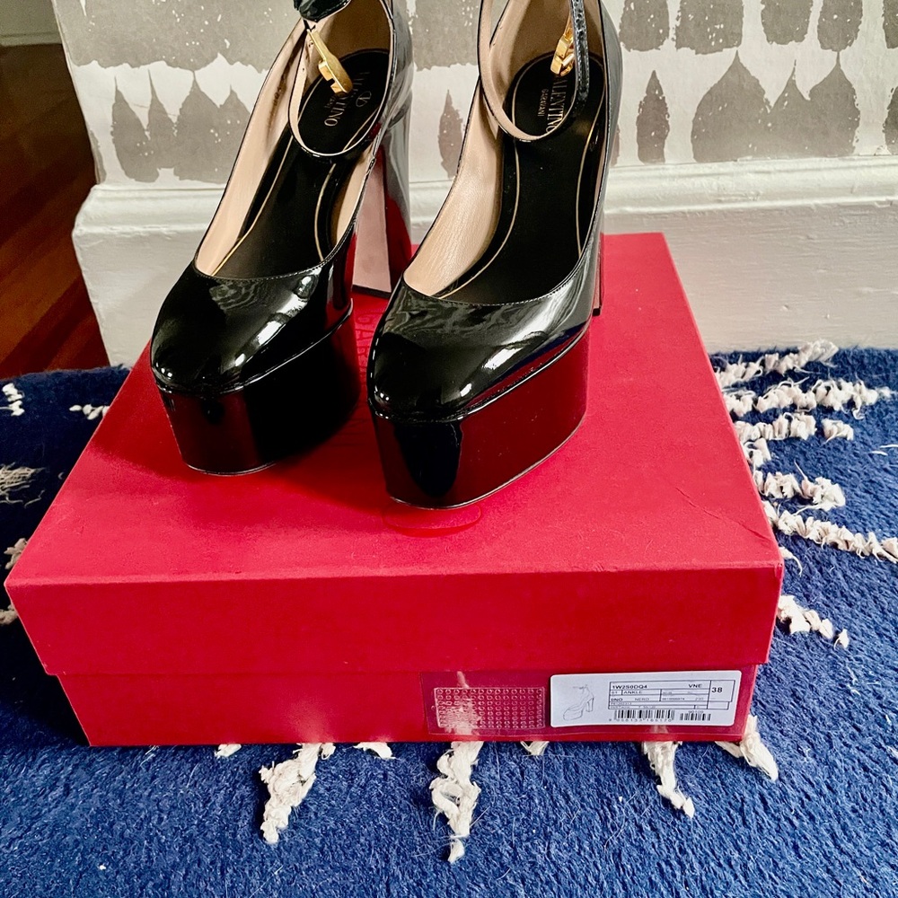 Valentino Black Platform Heels